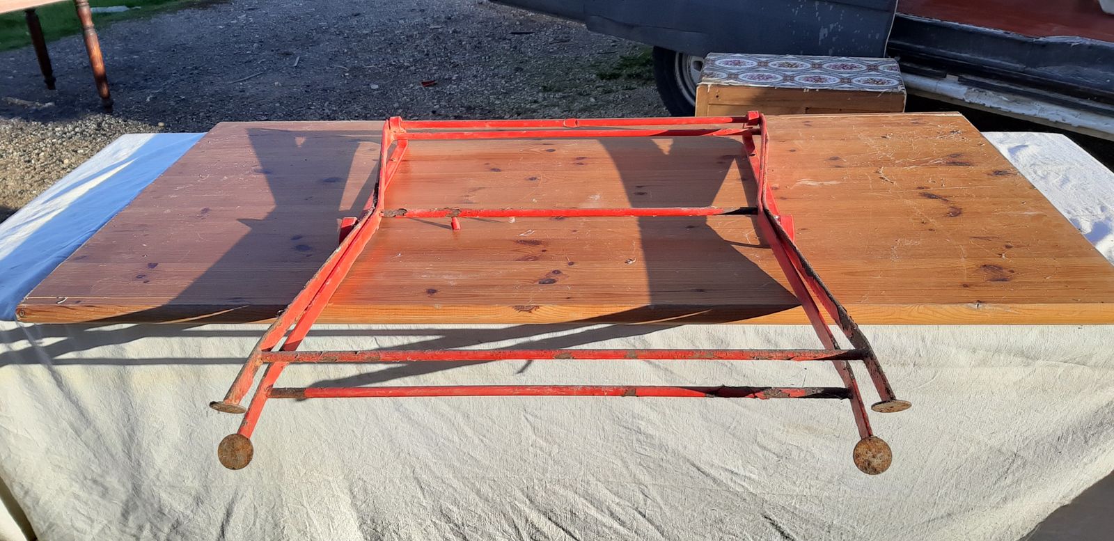 Folding Bistro Table, 1950s, Pine photo for sale