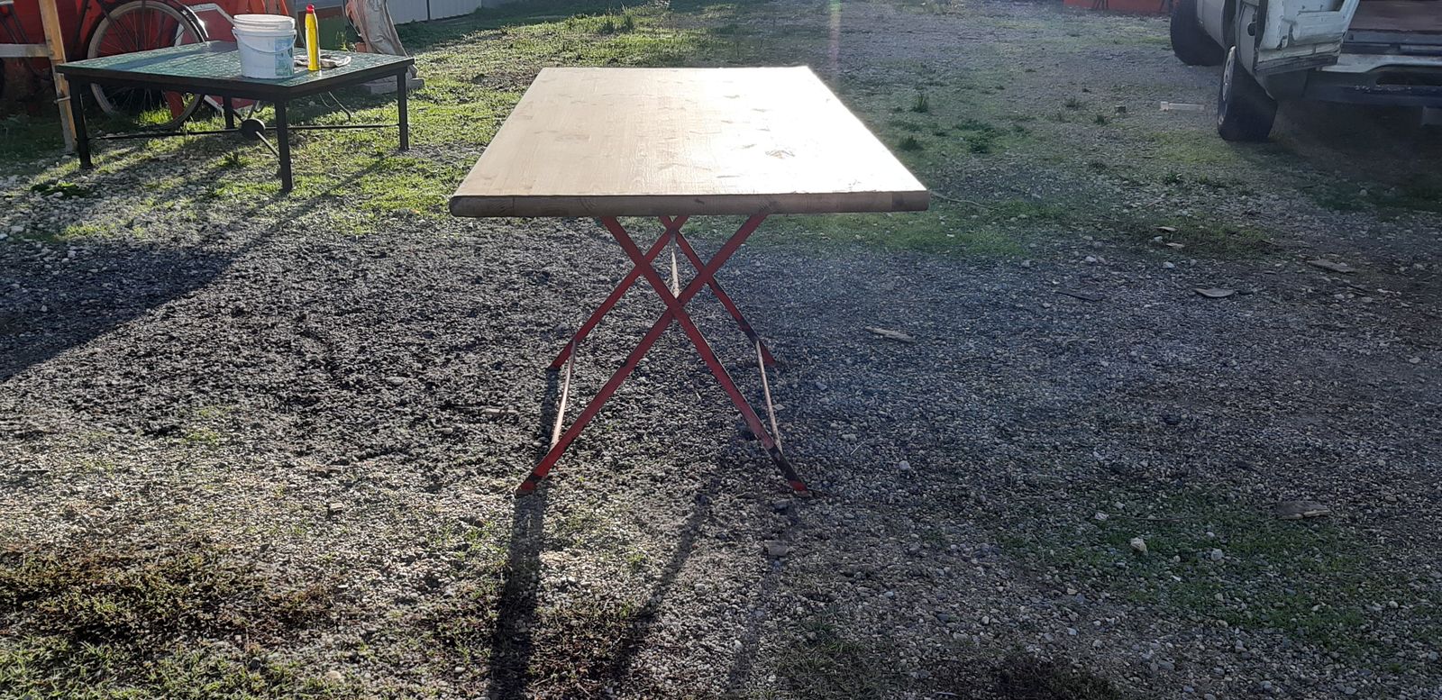 Folding Bistro Table, 1950s, Pine photo 240.56