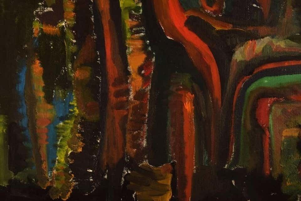 Gunstein, Swedish Artist, Oil On Canvas, Abstract Composition, Mid 20th C photo Art