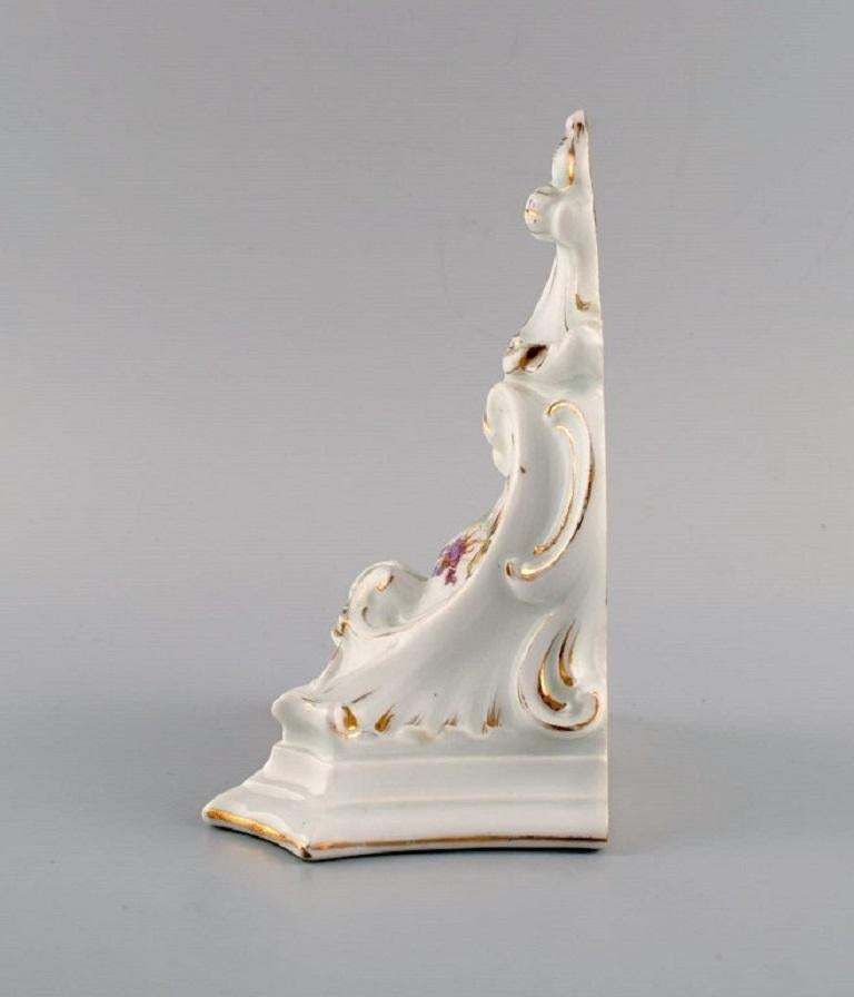 Antique Wall Console In Hand Painted Porcelain With Flowers And Gold Decoration photo Art