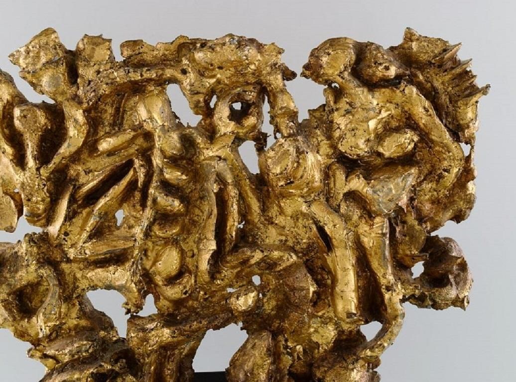 European Sculptor, Large Sculpture In Gold Decorated Metal On Marble Plinth photo 1427.0