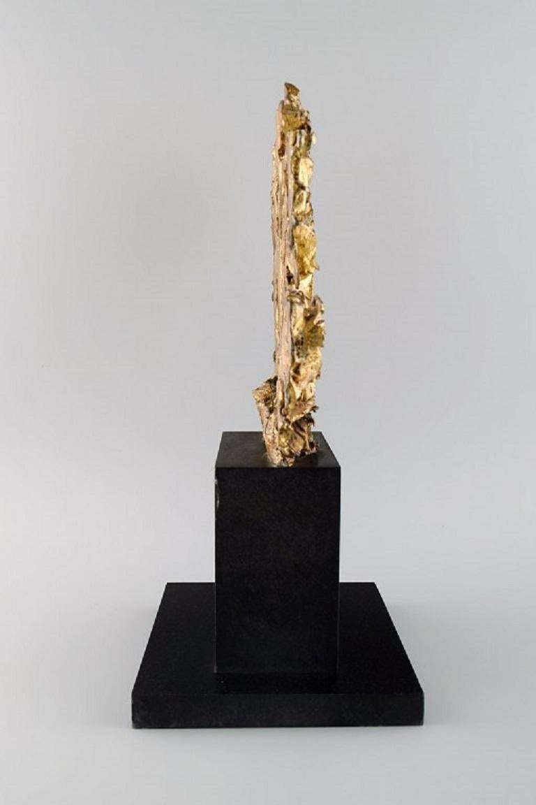 European Sculptor, Large Sculpture In Gold Decorated Metal On Marble Plinth photo buy