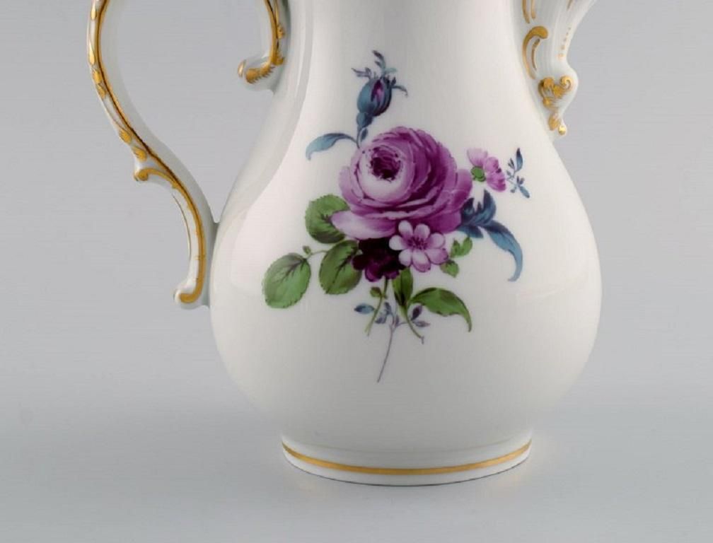Meissen Coffee Pot, Sugar Bowl And Cream Jug With Hand Painted Flowers photo Home Decor