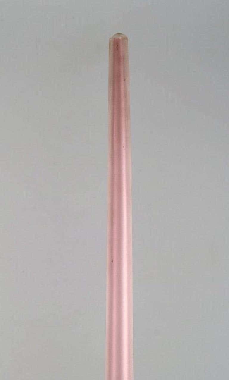 Colossal Murano Vase In Pink And Frosted Mouth Blown Art Glass photo Home Decor