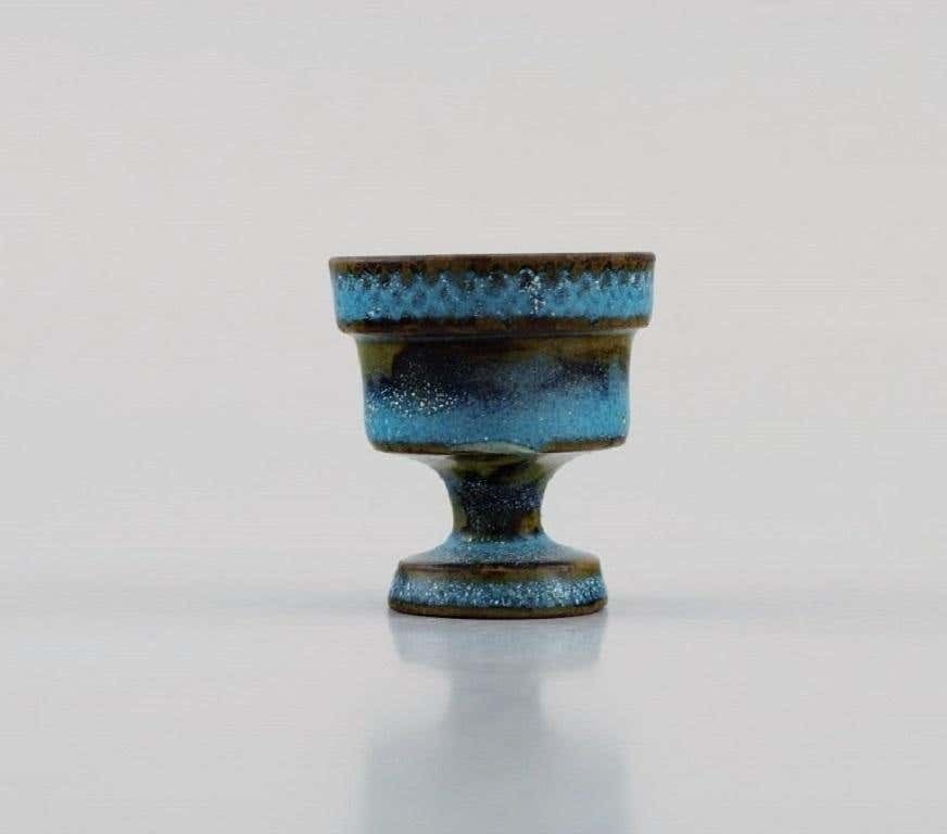 Stig Lindberg For Gustavsberg Studiohand, Miniature Vase In Glazed Ceramics photo for sale