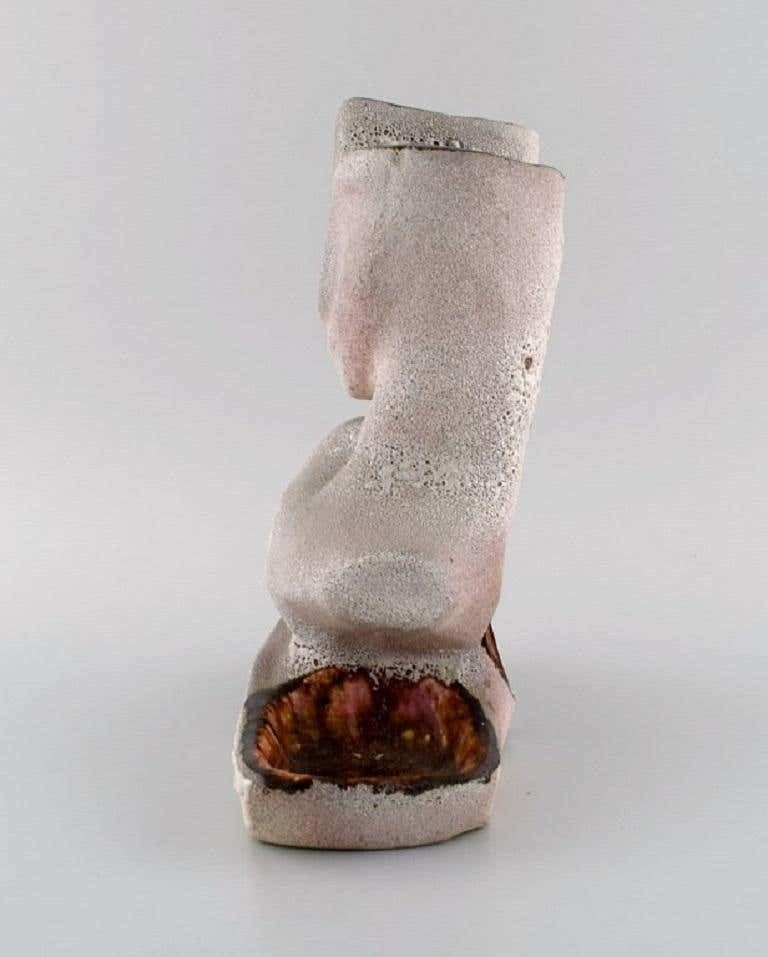 Vallauris, France. Sculptural Unique Vase In Glazed Stoneware, 1980s photo buy