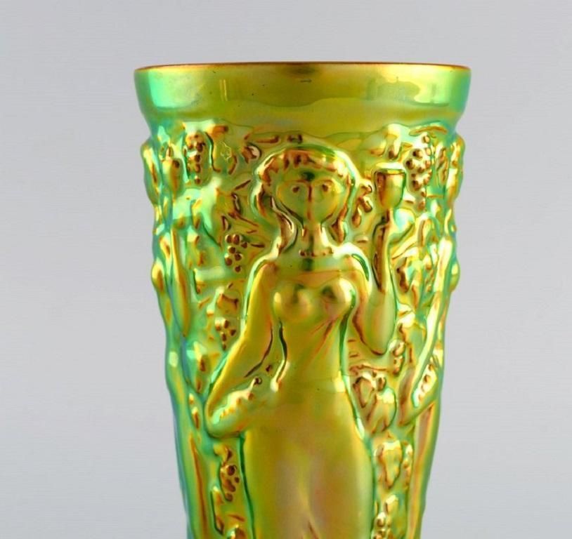 Zsolnay Vase In Glazed Ceramics Modelled With Women Picking Grapes photo Home Decor