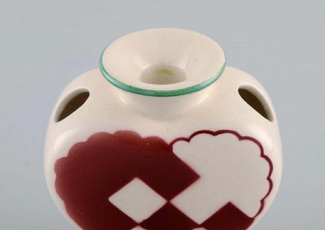 Rare Aluminia Christmas Heart Vase  Candleholder In Red Faience photo Home Decor