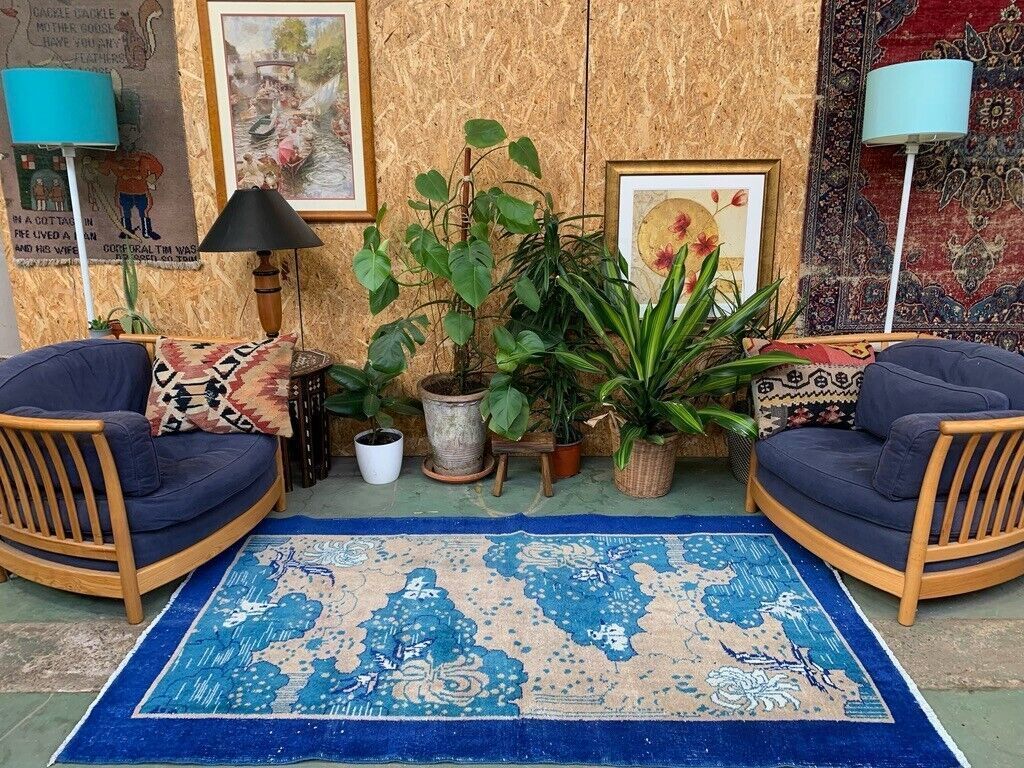 Vintage Turkish Rug 216x124 Cm Shabby Distressed Carpet Medium