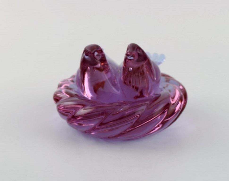 Archimede Seguso Venice Murano Sculpture In Art Glass Doves photo buy