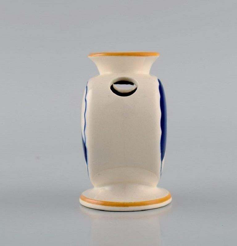Aluminia Christmas Heart Vase  Candle Holder In Blue Faience photo for sale
