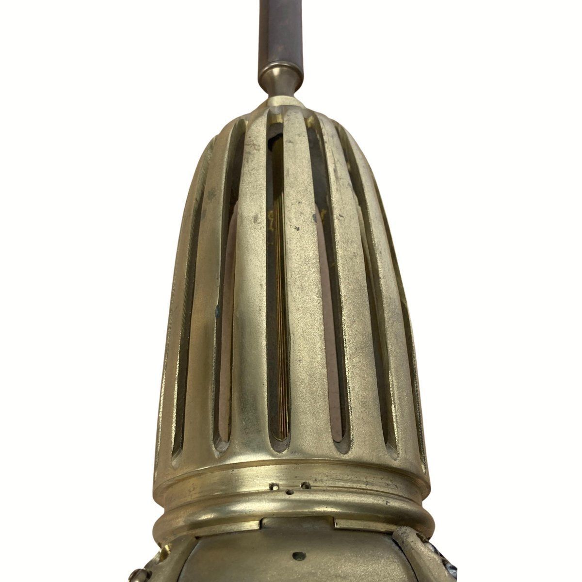 Art Deco Holophane Cut Glass And Brass Wall Lamps, 1970s, Set Of 2 photo buy