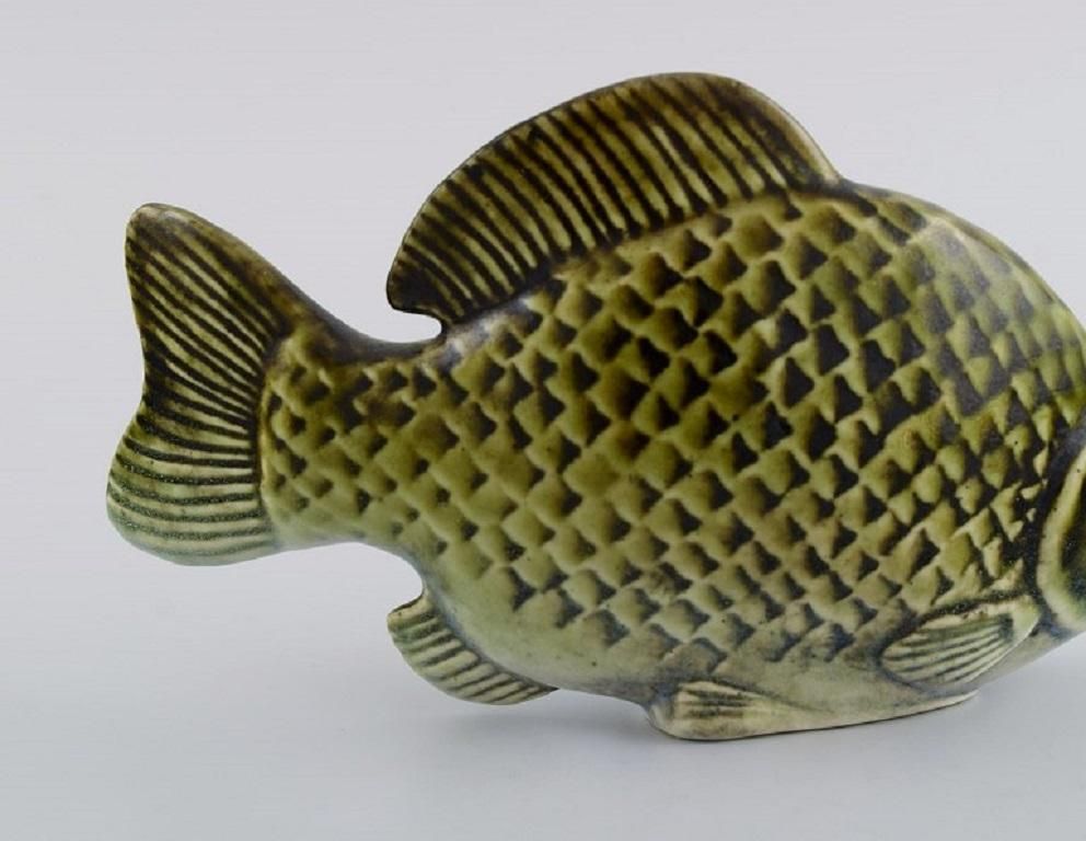 Sven Wejsfelt '1930 2009' For Gustavsberg Unique Stim Fish In Glazed Ceramics photo vinterior