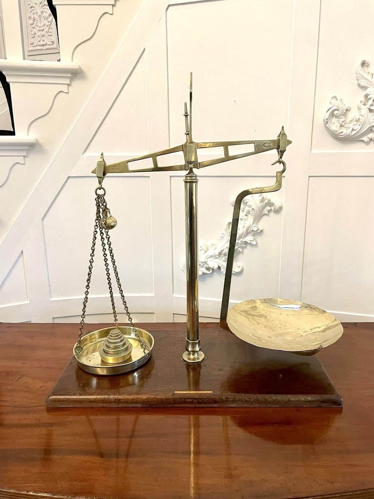 Antique 19th Century Pair Of Brass Scales
