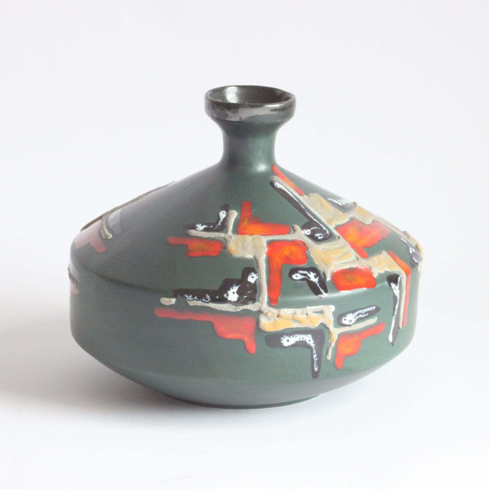 Green Lava Vase By S.I.C.A. Società Italiana Ceramica photo for sale