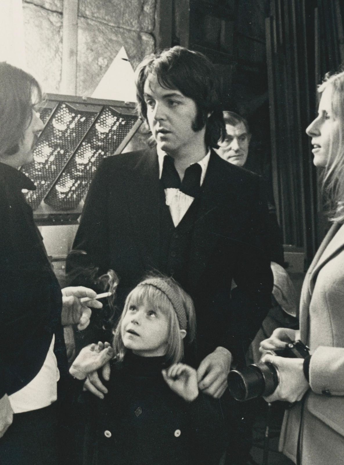 John Young Paul Mccartney, Family, Black And White Photograph   Circa 1970 photo furniture