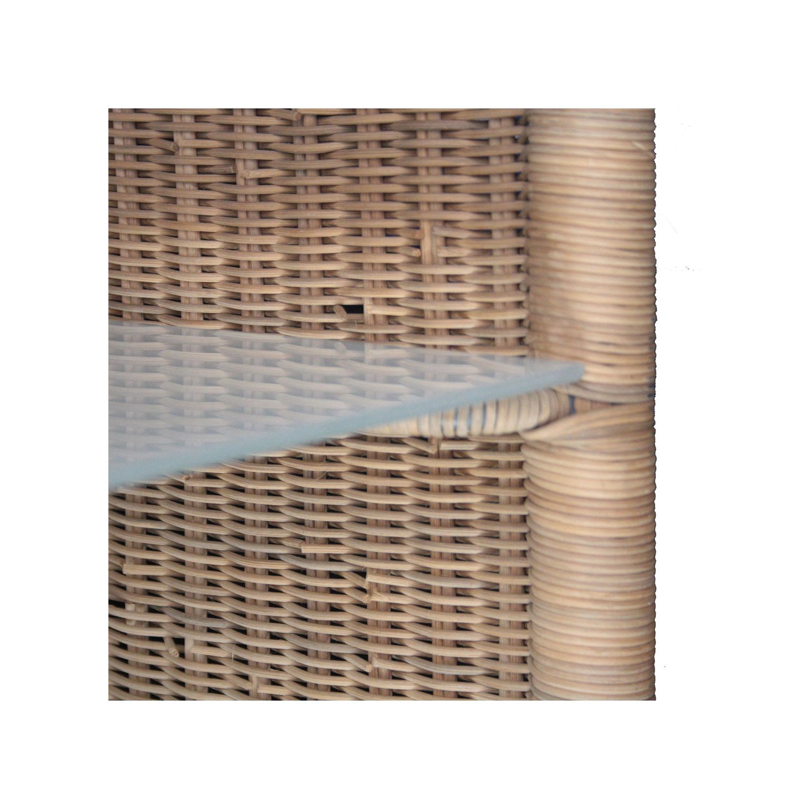 Mid Century Wicker And Glass Shelving Unit, France, 1960 photo 1019.0