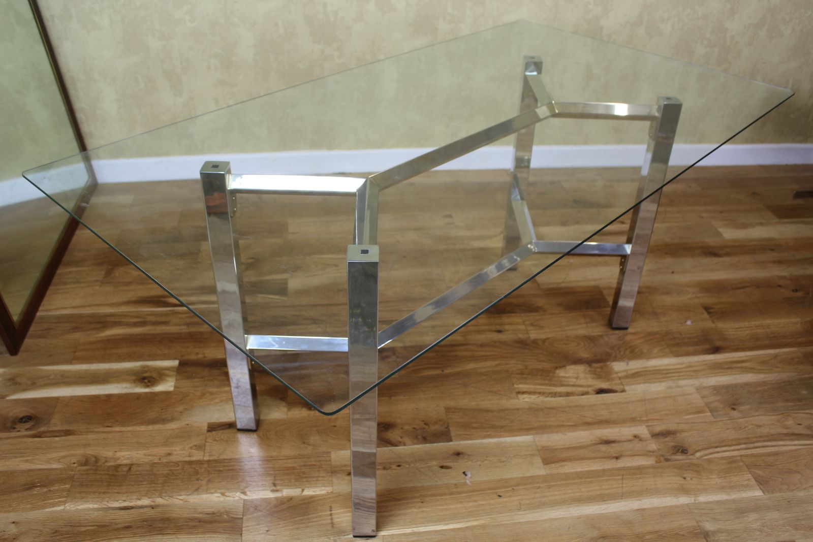 Italian 1970’s/80’s Glass And Metal Dining Table photo 375.0