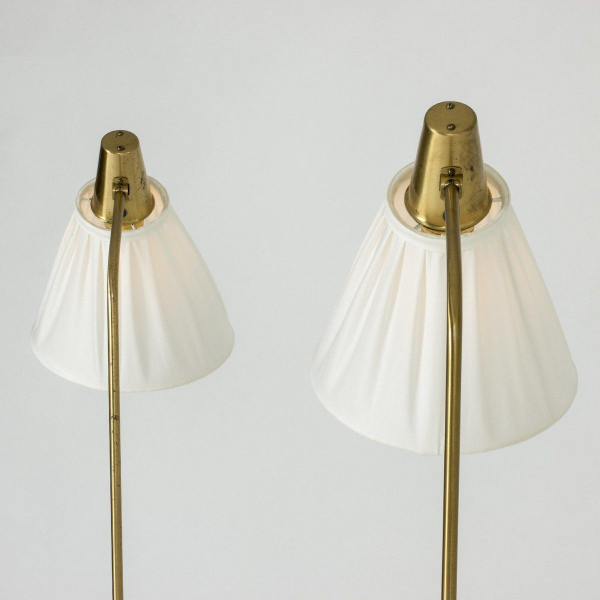 Brass And Beech Floor Lamps By Hans Bergström For Asea, 1950s photo vinterior