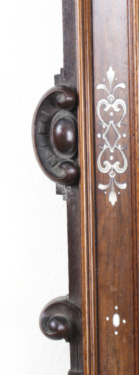photo furniture Antique Italian Renaissance Walnut & Inlaid Mirror 19th C 108x60cm