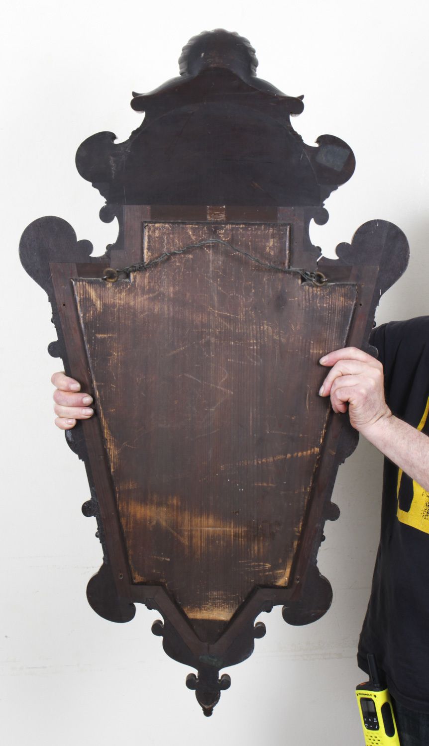 Home Decor Antique Italian Renaissance Walnut & Inlaid Mirror 19th C 108x60cm photo