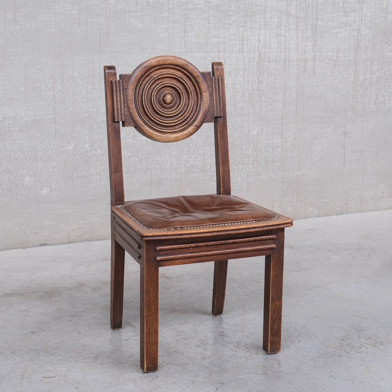 French Deco Oak Dining Chairs In Manner Of Dudouyt (6) photo 1650.0