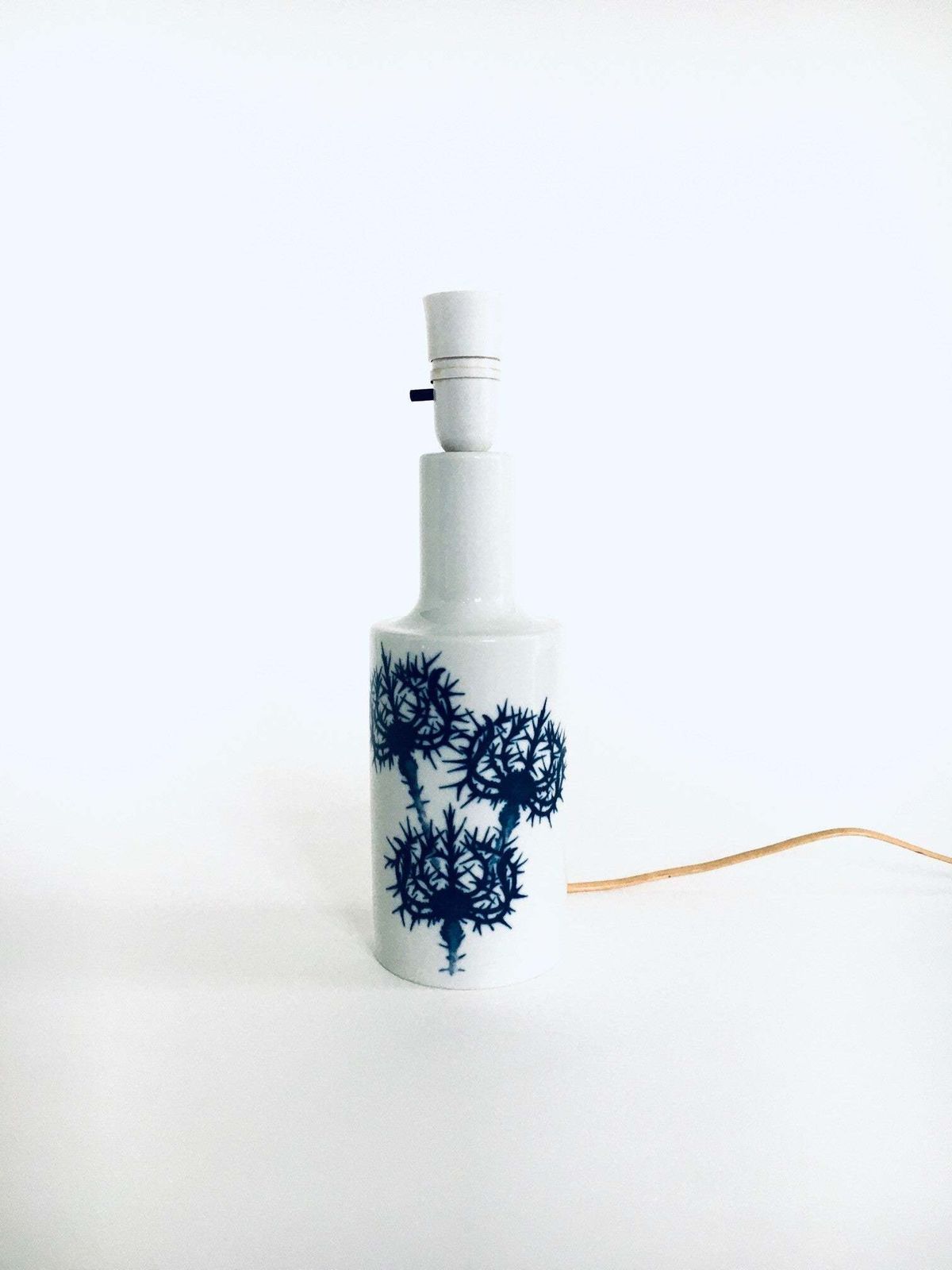 Midcentury Modern Scandinavian Design Ceramic Lamp Base By Fog & Morup, Denmark 1960's photo Lighting