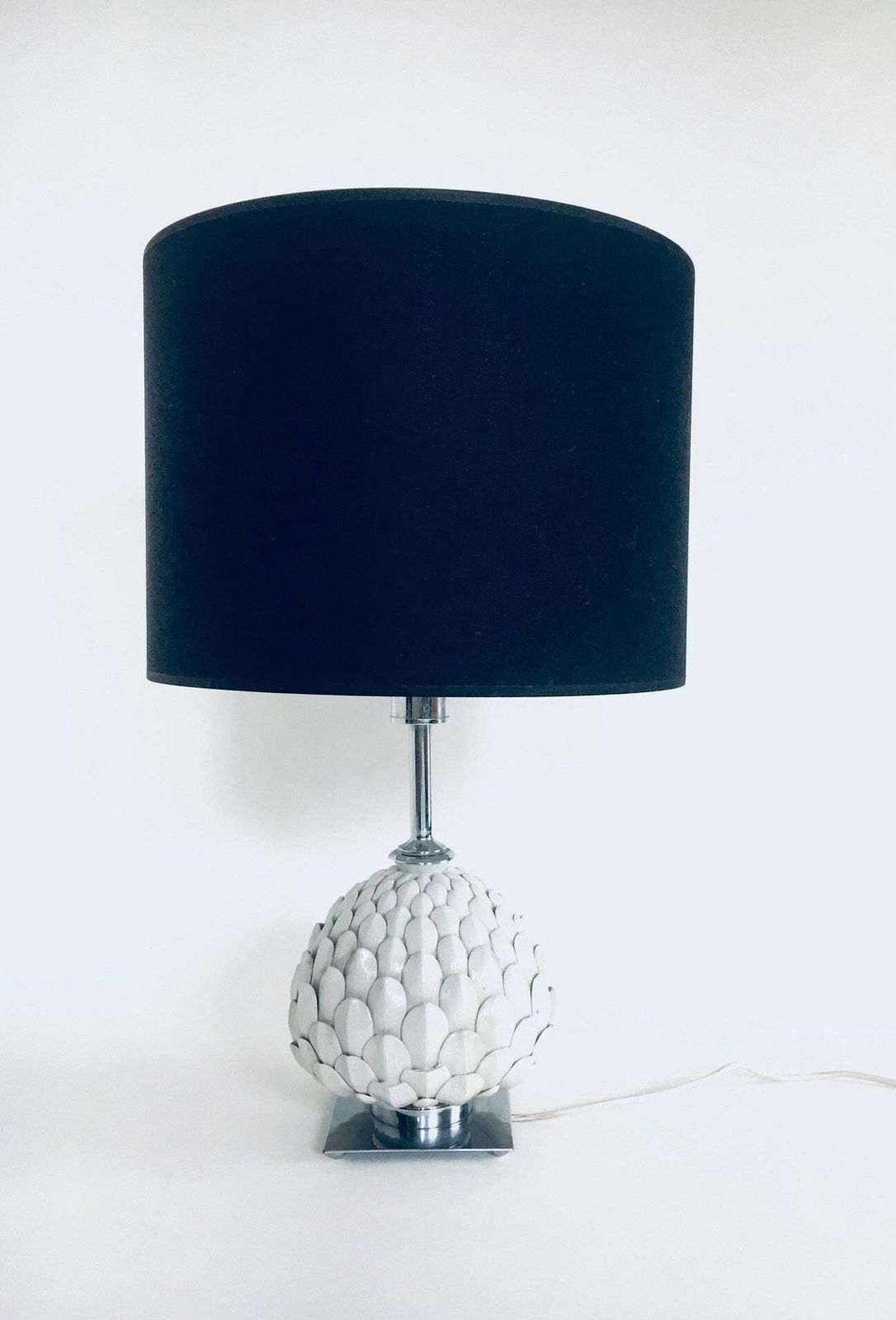 Hollywood Regency Stijl Keramische Artisjok Tafellamp, Italië, Ca. Jaren 1970 photo furniture