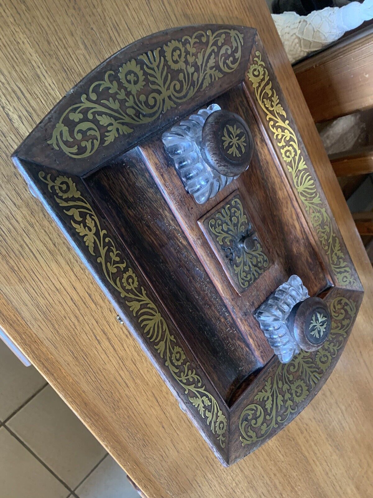 Early 19th Century Desk Set In Rosewood And Brass photo furniture
