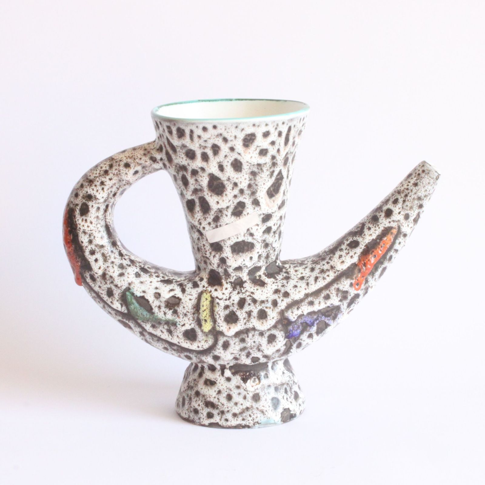 Lava Glaze Vase By Marius Bessone Vallauris 1950s photo for sale