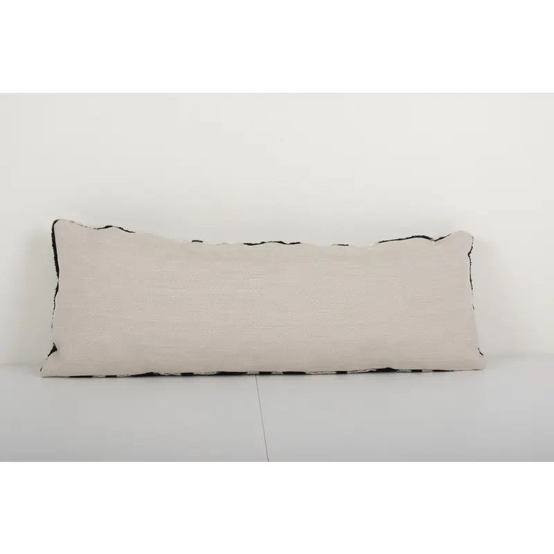 Ikat Black And Beige Pillow Cover   Silk Pastel Velvet Lumbar Pillow Cover photo for sale