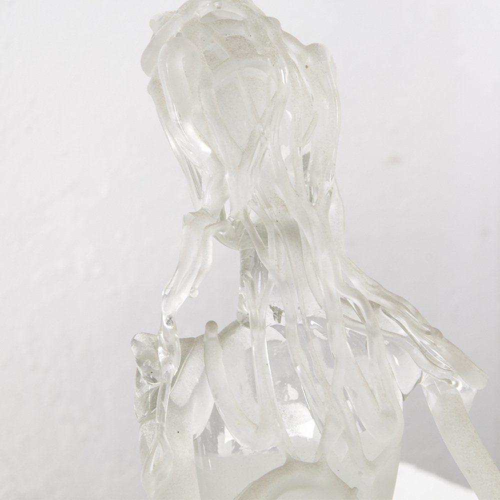 Statuette Depicting A Madonna In Artistic Glass By Ion Tamaian photo Art