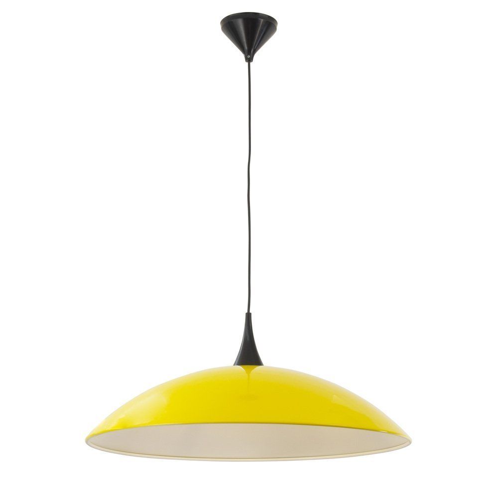 Large Pendant Lamp In Yellow Plastic With White Interior, Italy, 1980s photo 232.0