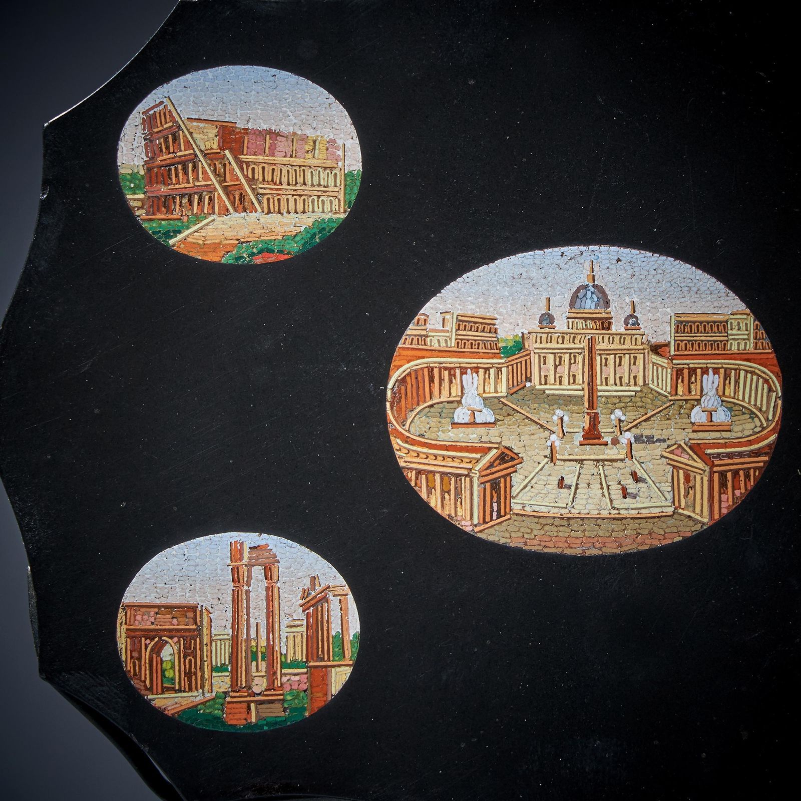 19th Century Grand Tour Micro Mosaic Tablet Depicting Italian Architecture photo buy