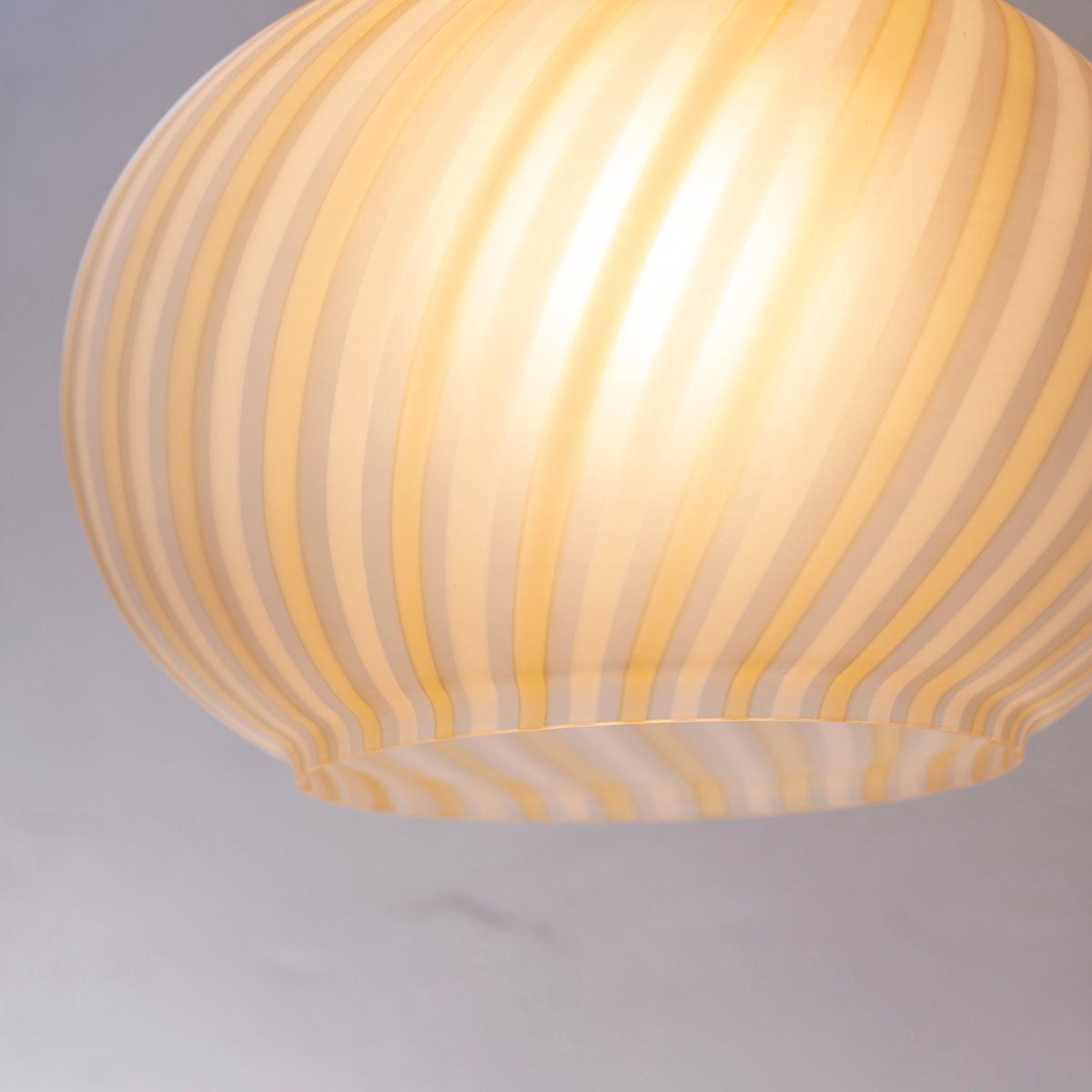 photo furniture Suspension Lamp In Frosted Glass With White And Amber Stripes, Italy