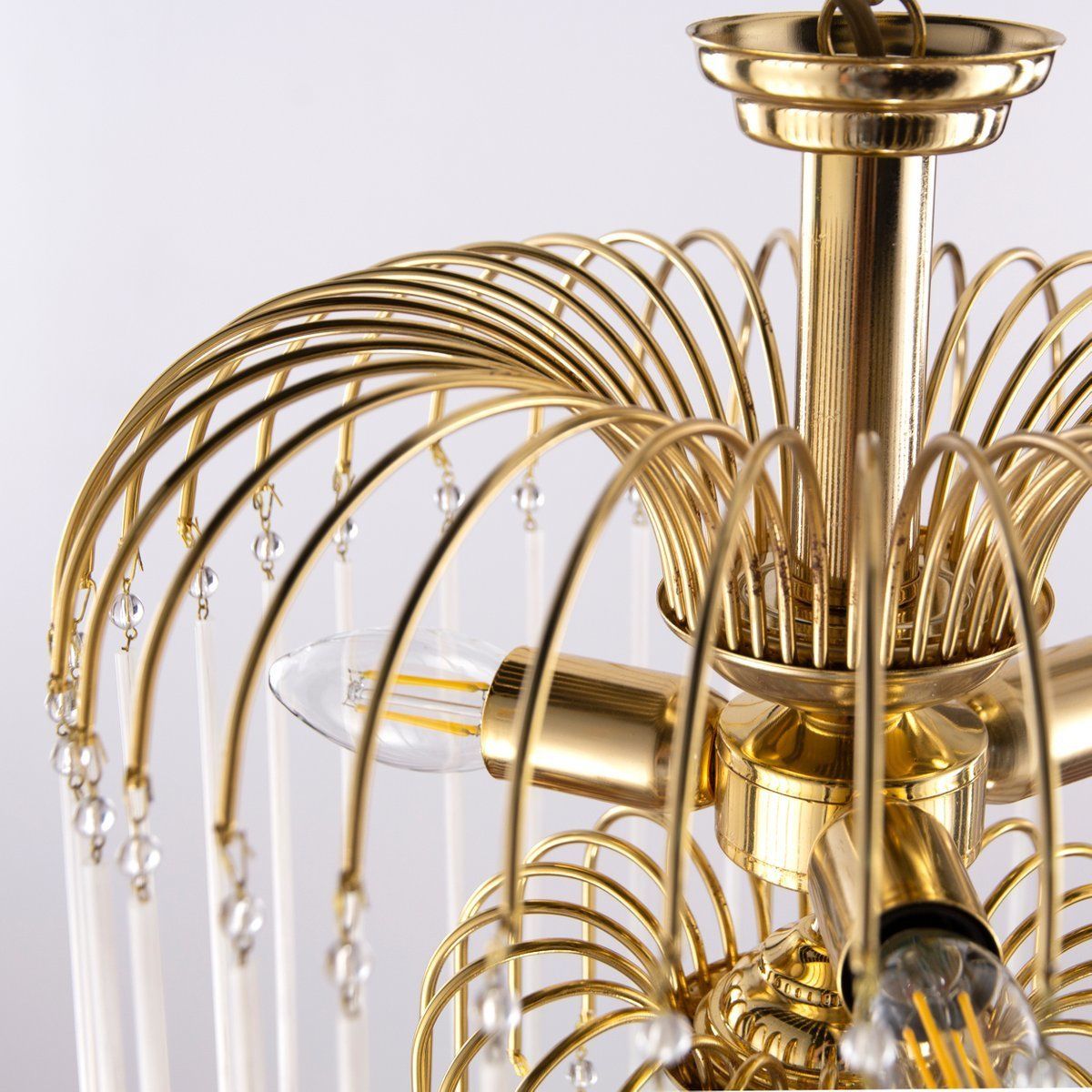 Mid Century Hollywood Regency Lamp In Brass With Blown Murano Glass Straws photo vinterior