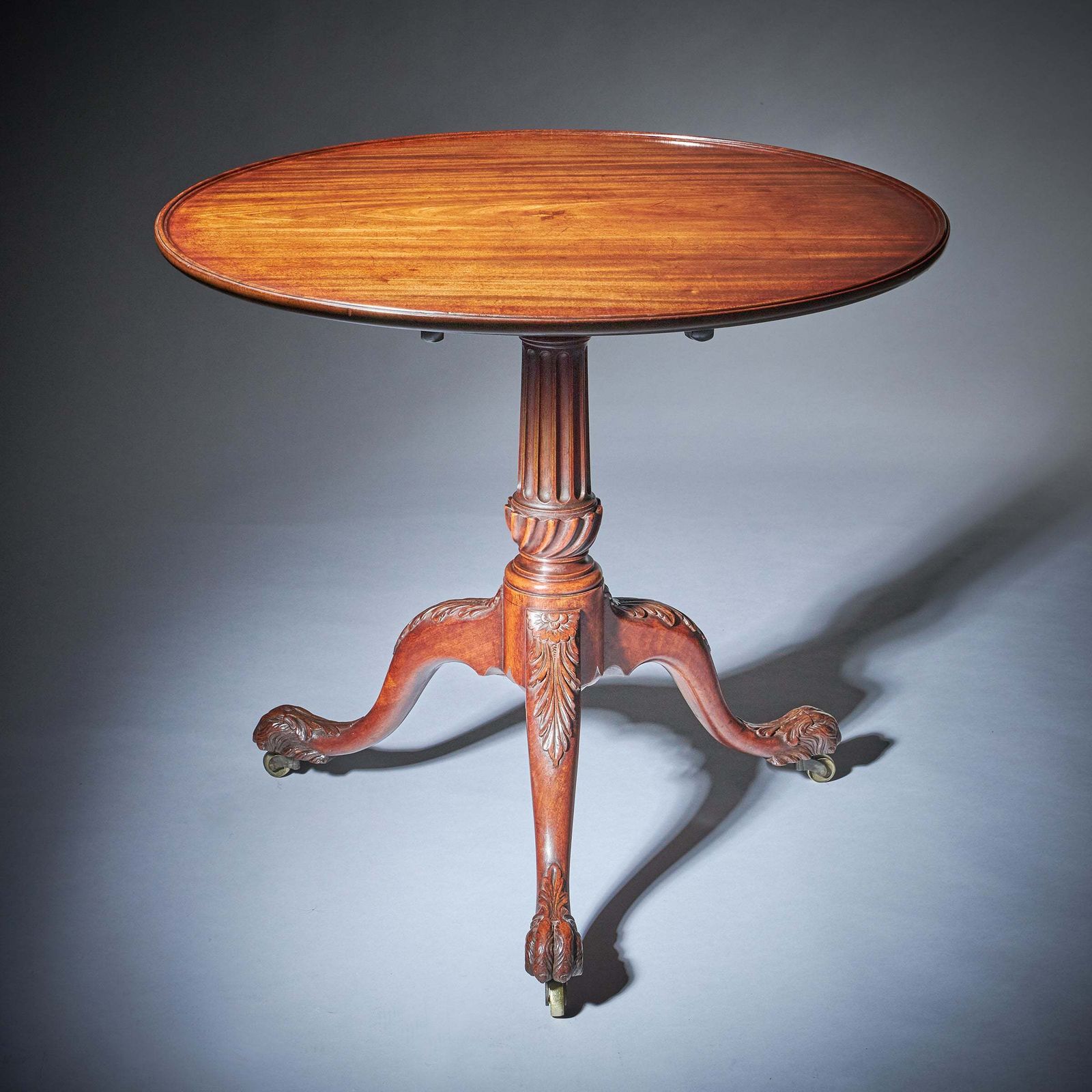 Rare 18th Century George III Mahogany Irish Wolf Foot Tripod Table, Circa 1760