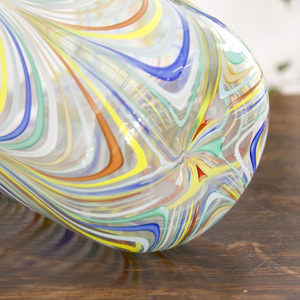 Phoenician Vase In Murano Glass With Polychrome Filigree And Crystal By Archimede Seguso photo 586.0
