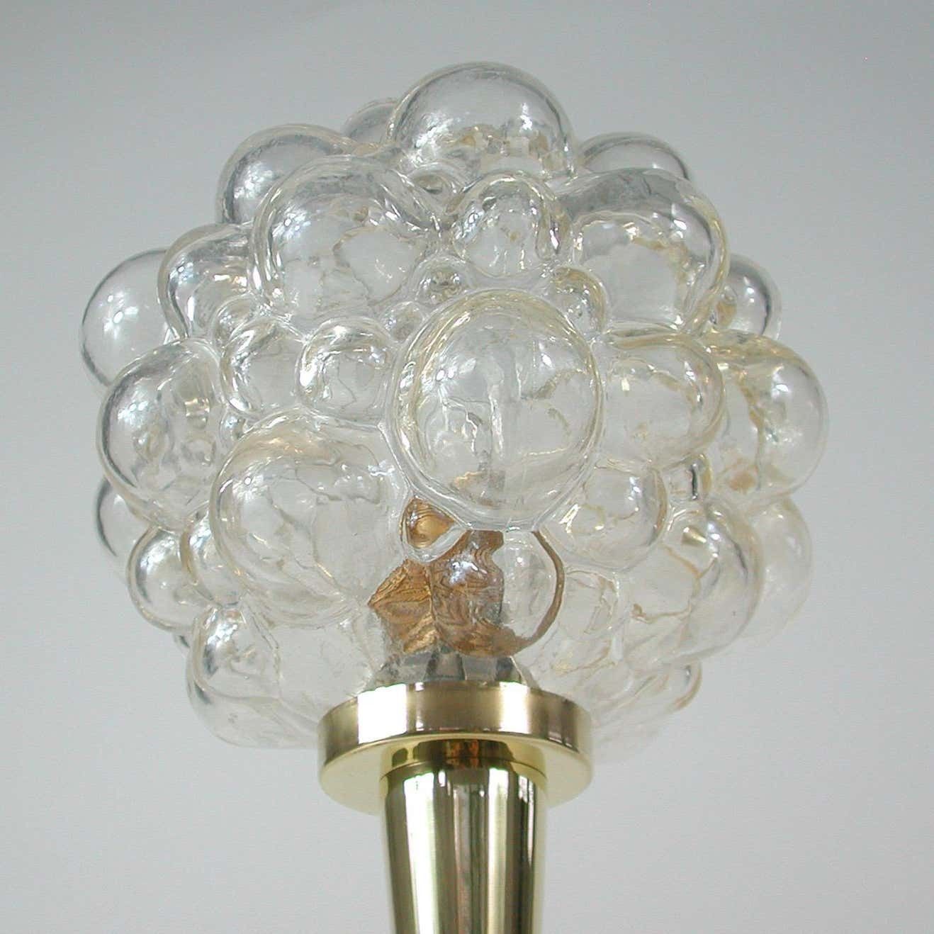 photo vinterior Midcentury Bubble Glass And Brass Table Lamp By Helena Tynell For Limburg, 1960s