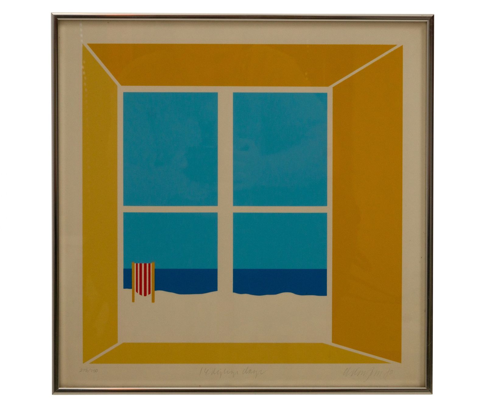 Lithograph Ole Kortzau, 1970s Copenhagen