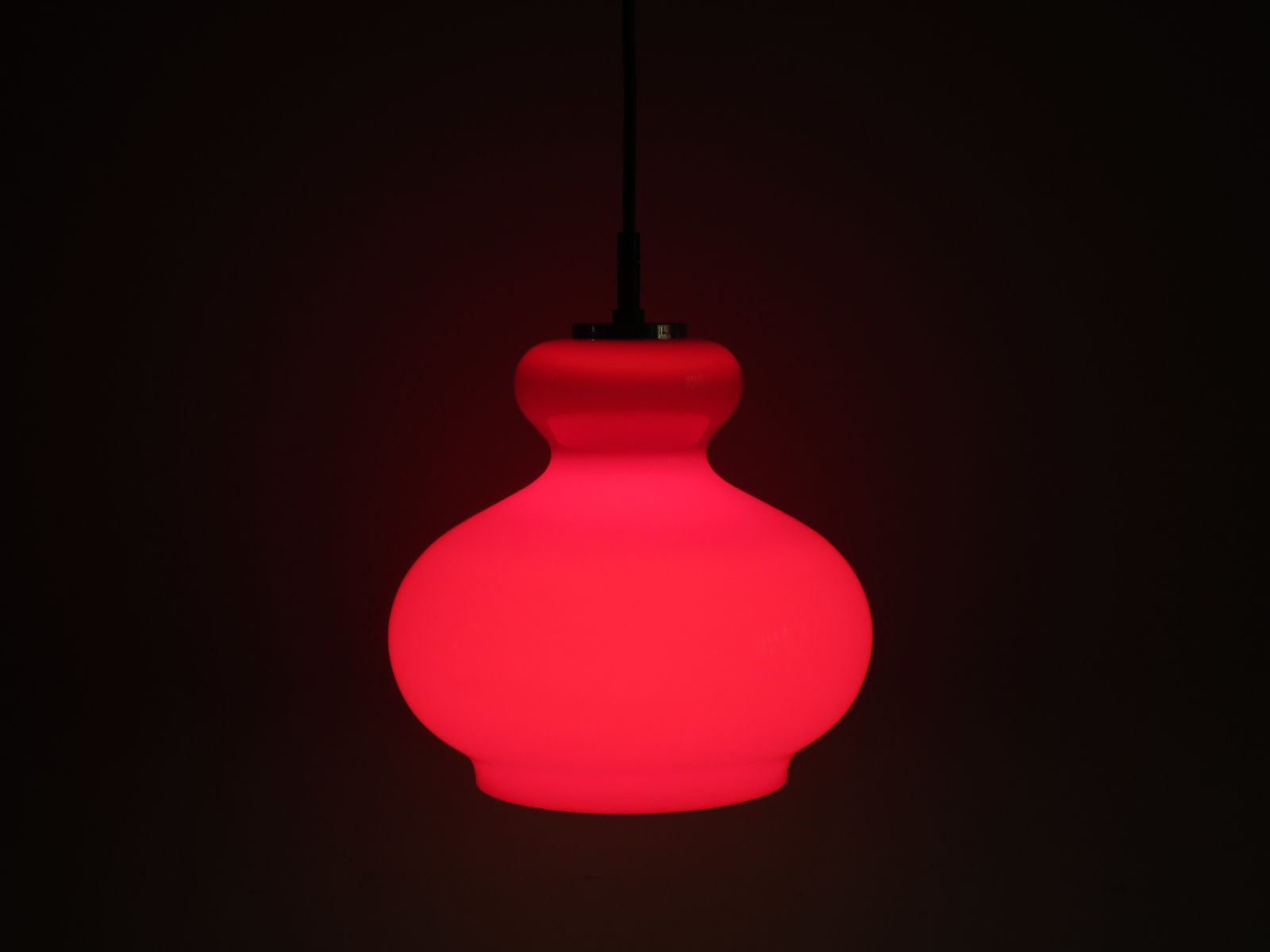 Red Glass Hanging Lamp Peill & Putzler, Germany 1960 1970 photo buy