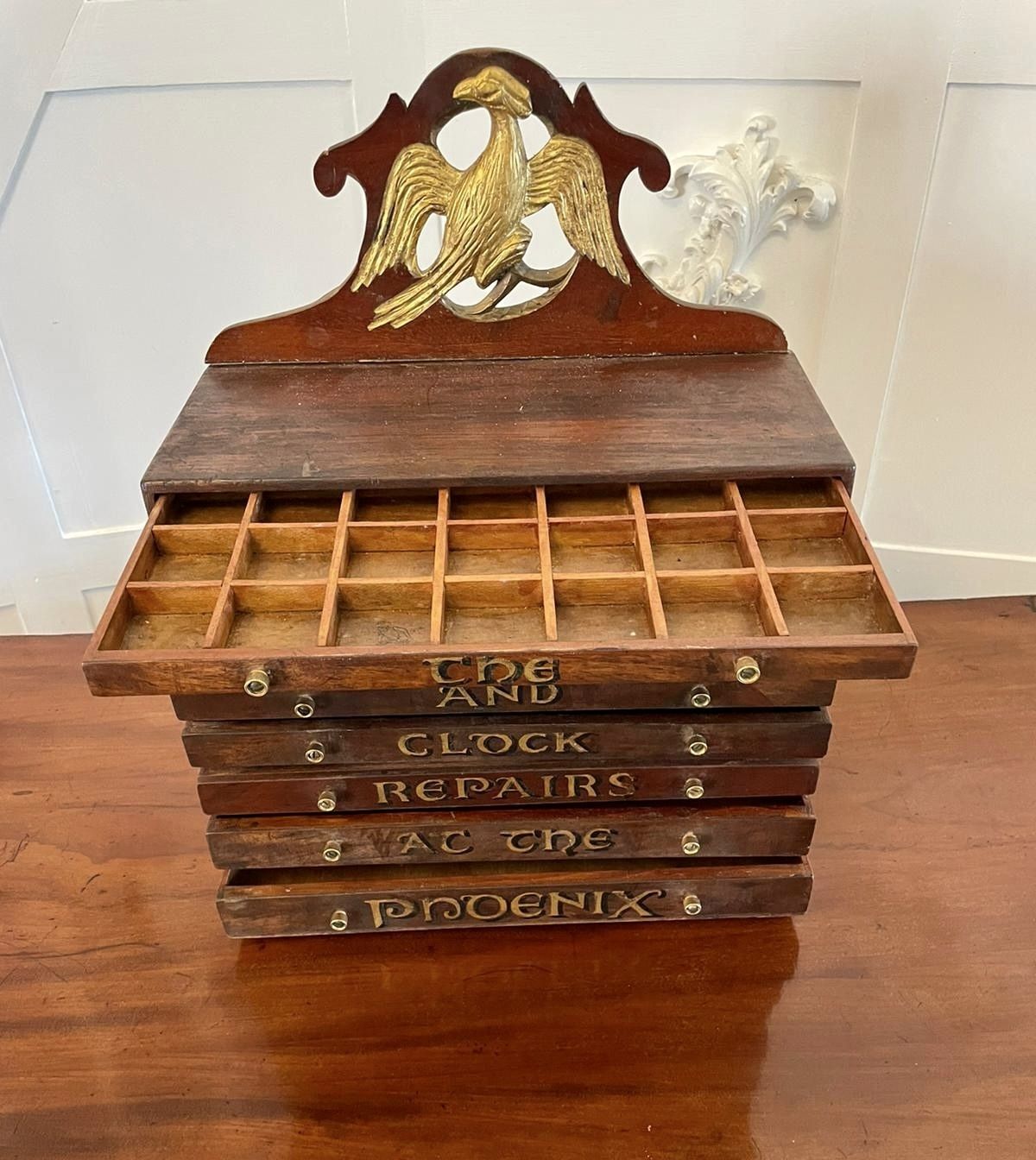Unusual Antique 19th Century Mahogany Watch And Clock Repairer’s Chest photo vinterior