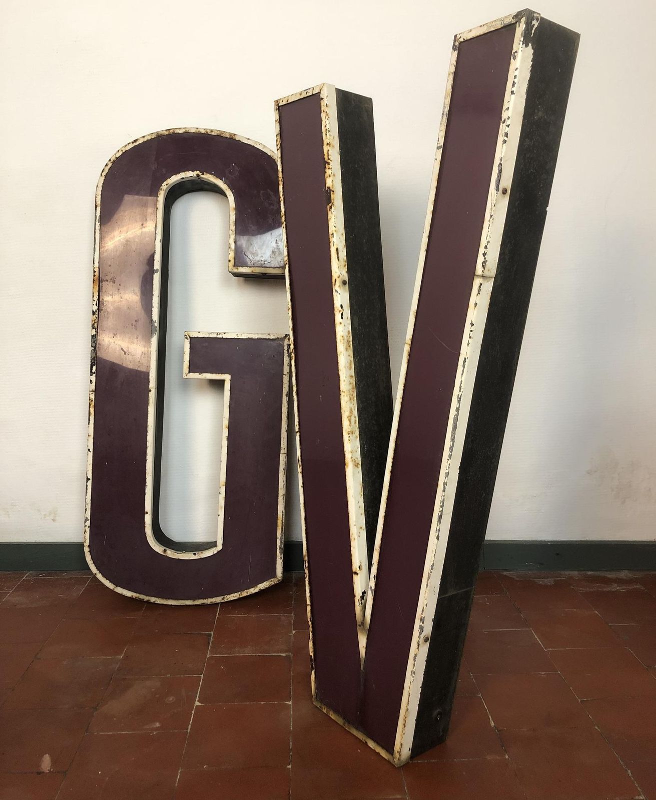 Super Large Reclaimed Neon Sign Letters V & G Industrial Salvage Distressed photo furniture