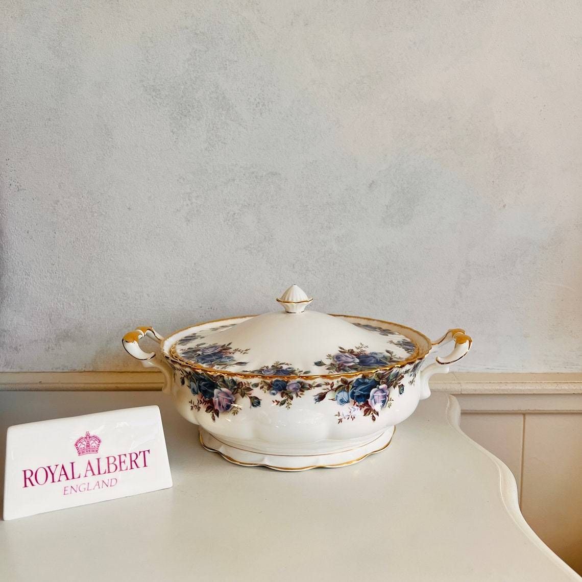 Moeilijk Te Vinden: Royal Albert Moonlight Rose Tureen Deck Bowl, 1e Kwaliteit