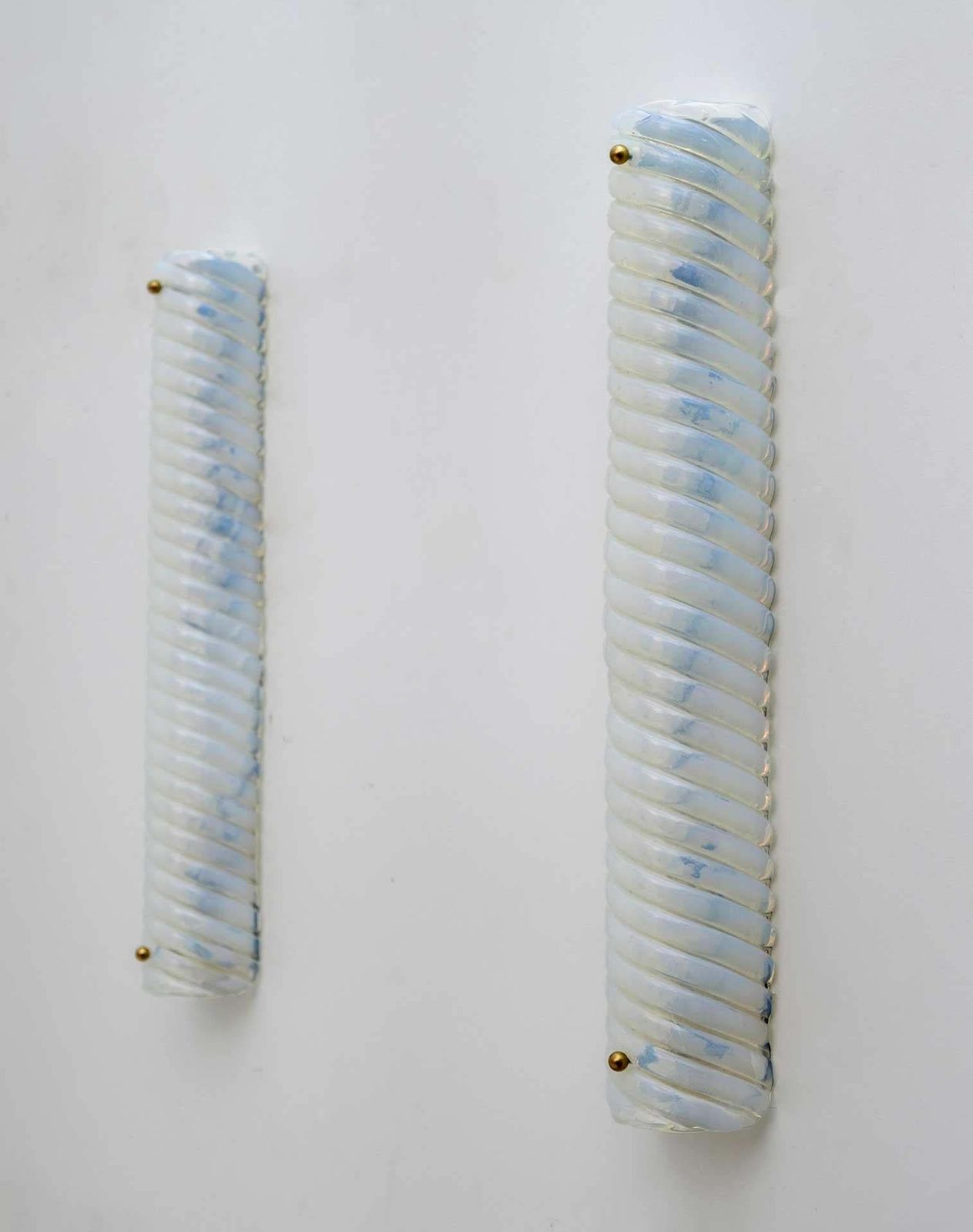 Eight Of Modern Italian Murano Glass Iridescent Milk Wall Sconces, 80s photo Lighting