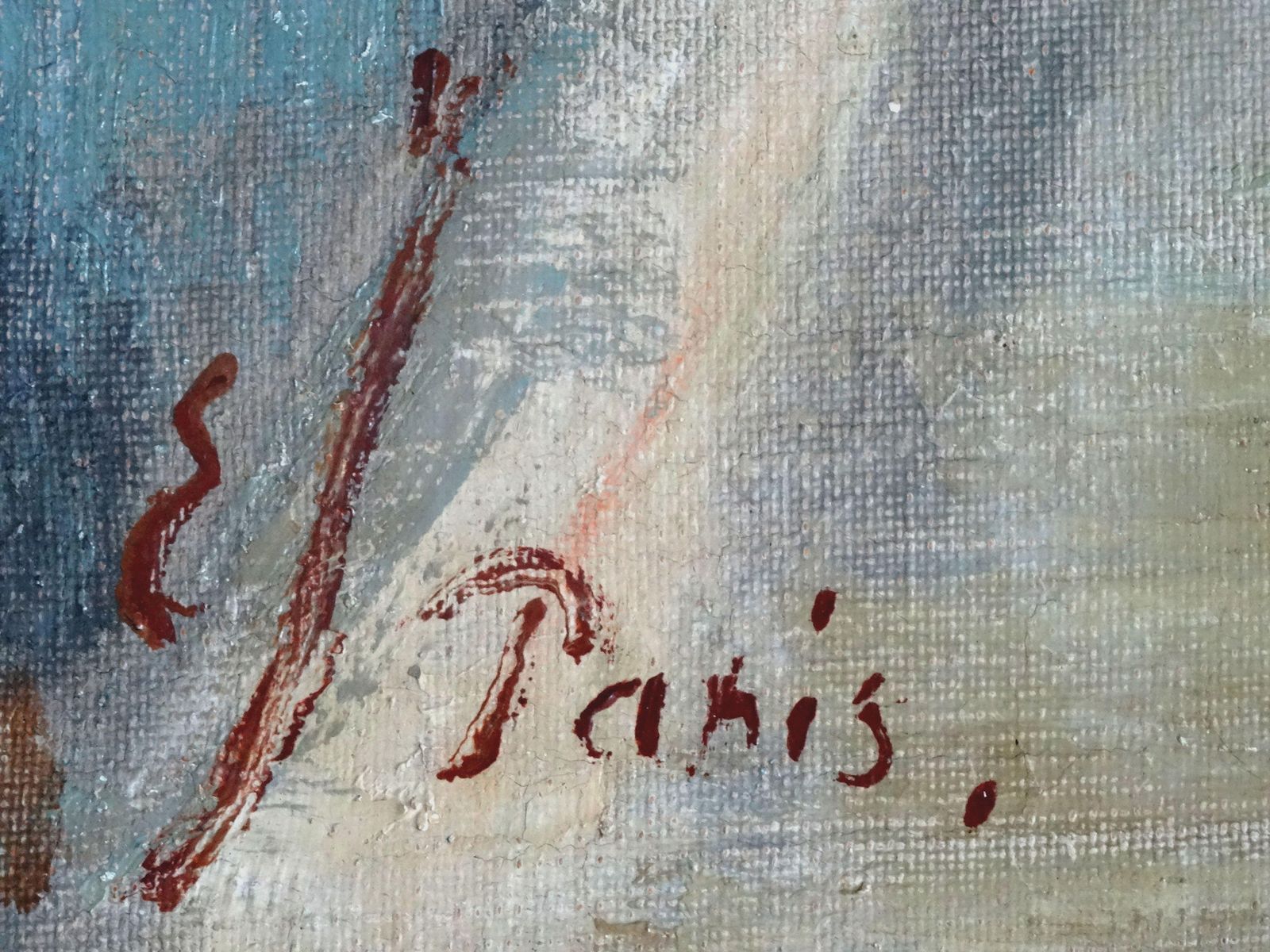 View Of Notre Dame Oil On Canvas photo furniture