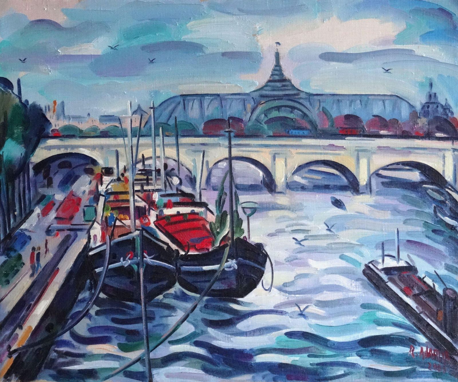 Adamia Rezo Grand Palace Pari Oil On Canvas