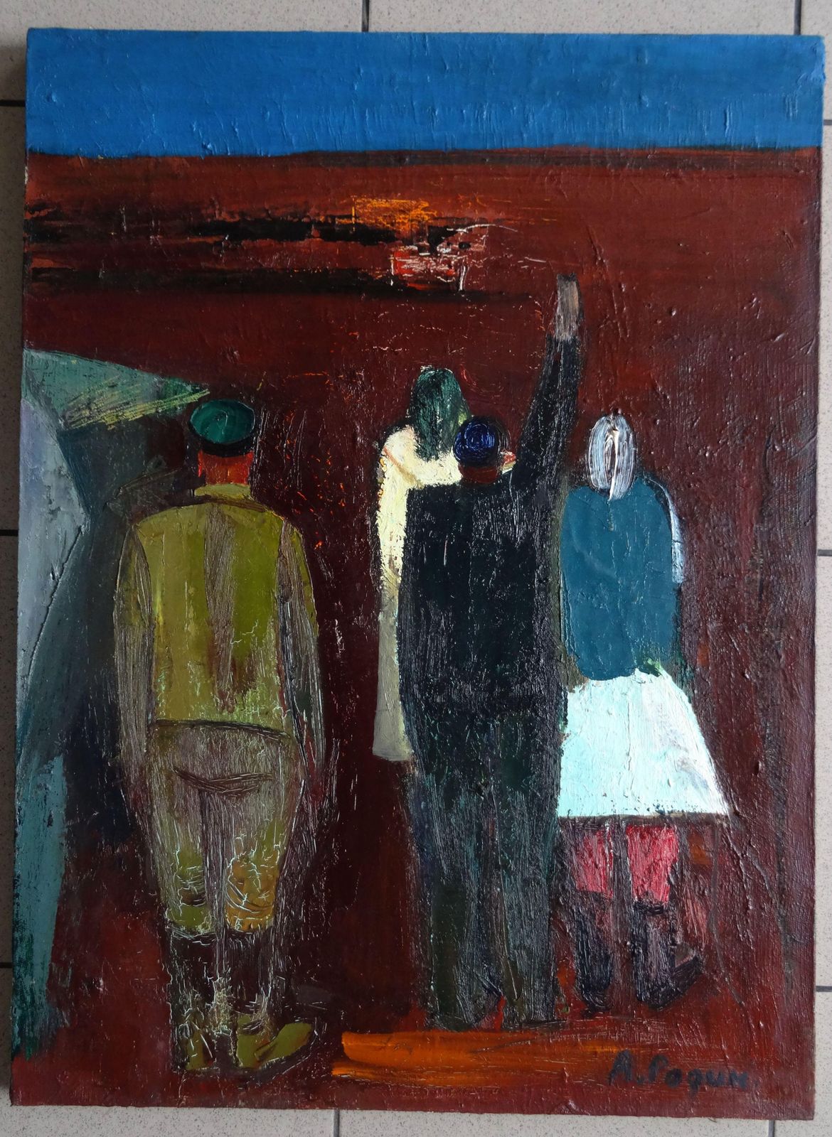 Aleksandr Rodin First Furrow. 1980. Oil On Canvas photo vintage