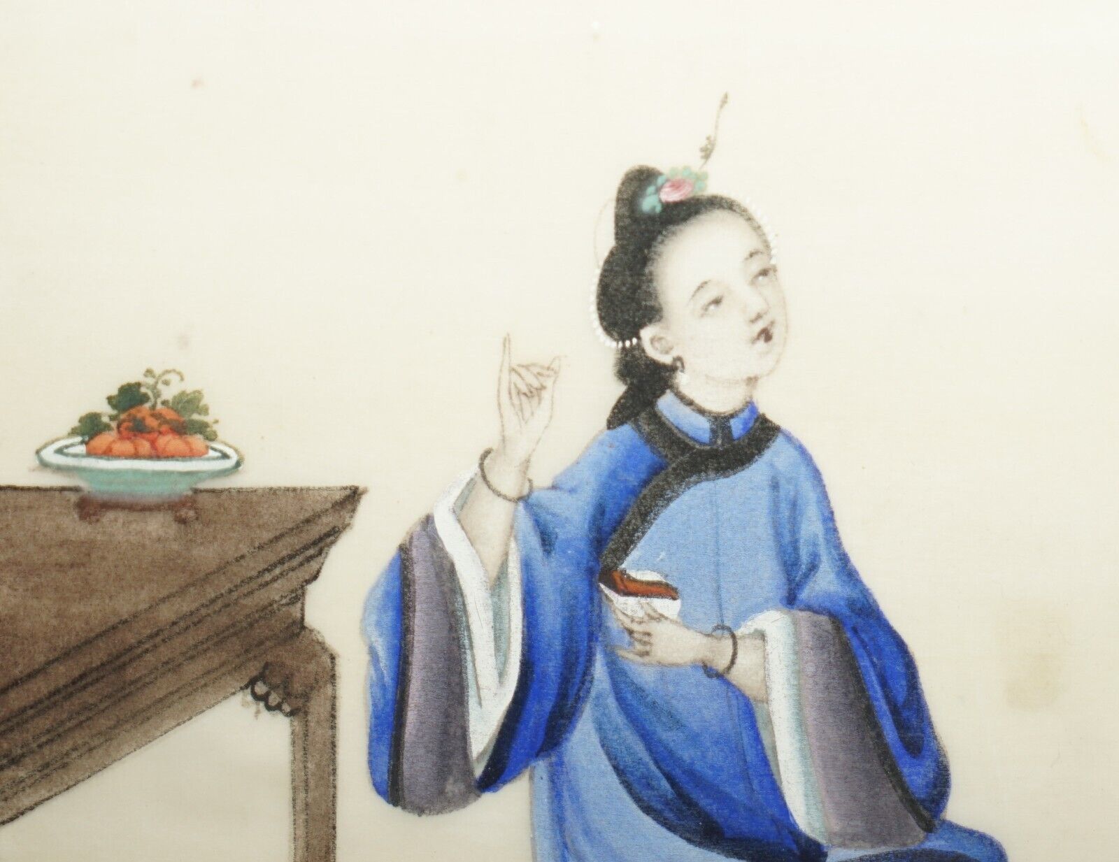 photo for sale Four Antique 19th Century Circa 1880 Chinese Gouaches On Rice Paper Geisha Girls