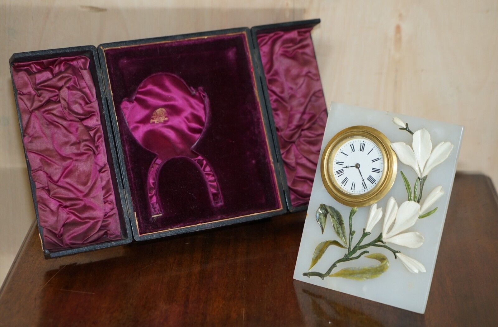 Very Fine Royal Warrant John D Harris Marble & Pietra Dura Boudoir Clock In Case photo 1350.0